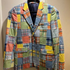 Brooks Brothers Sport Coat Madras Cotton Plaid Summer Vintage
